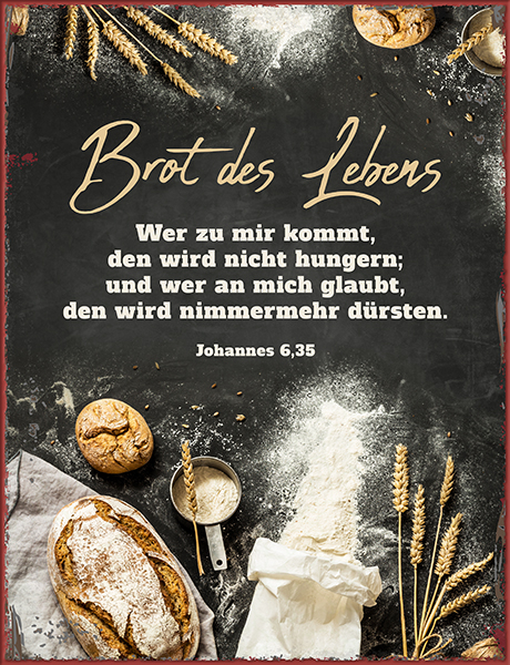 Metallschild groß – Brot des Lebens