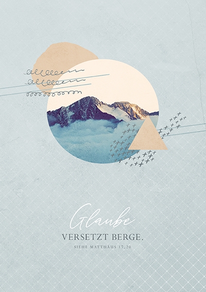 Poster bunt - Glaube versetzt Berge