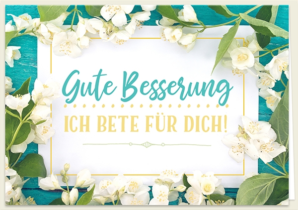 Doppelkarte - Gute Besserung (Blüten)