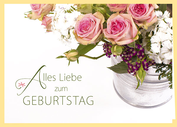 Doppelkarte - Alles Liebe zum Geburtstag (Rosen)