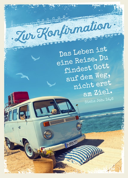 Doppelkarte - Konfirmation - Das Leben ist eine Reise