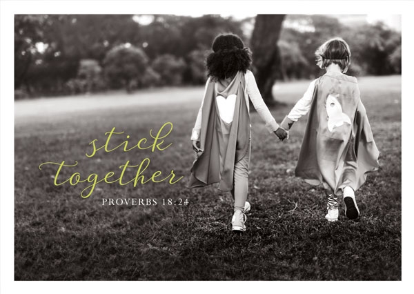 Postkarte Black & White - Stick together