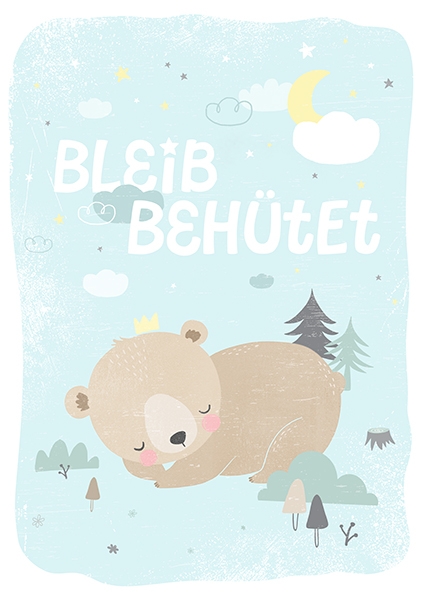 Poster bunt - Bleib behütet (Bär)