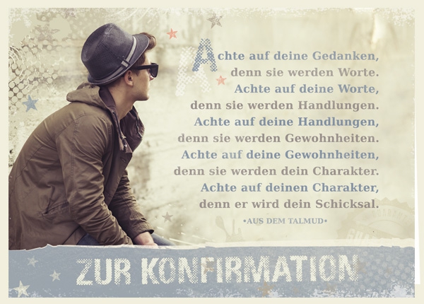 Doppelkarte - Konfirmation - Achte auf deine Gedanken