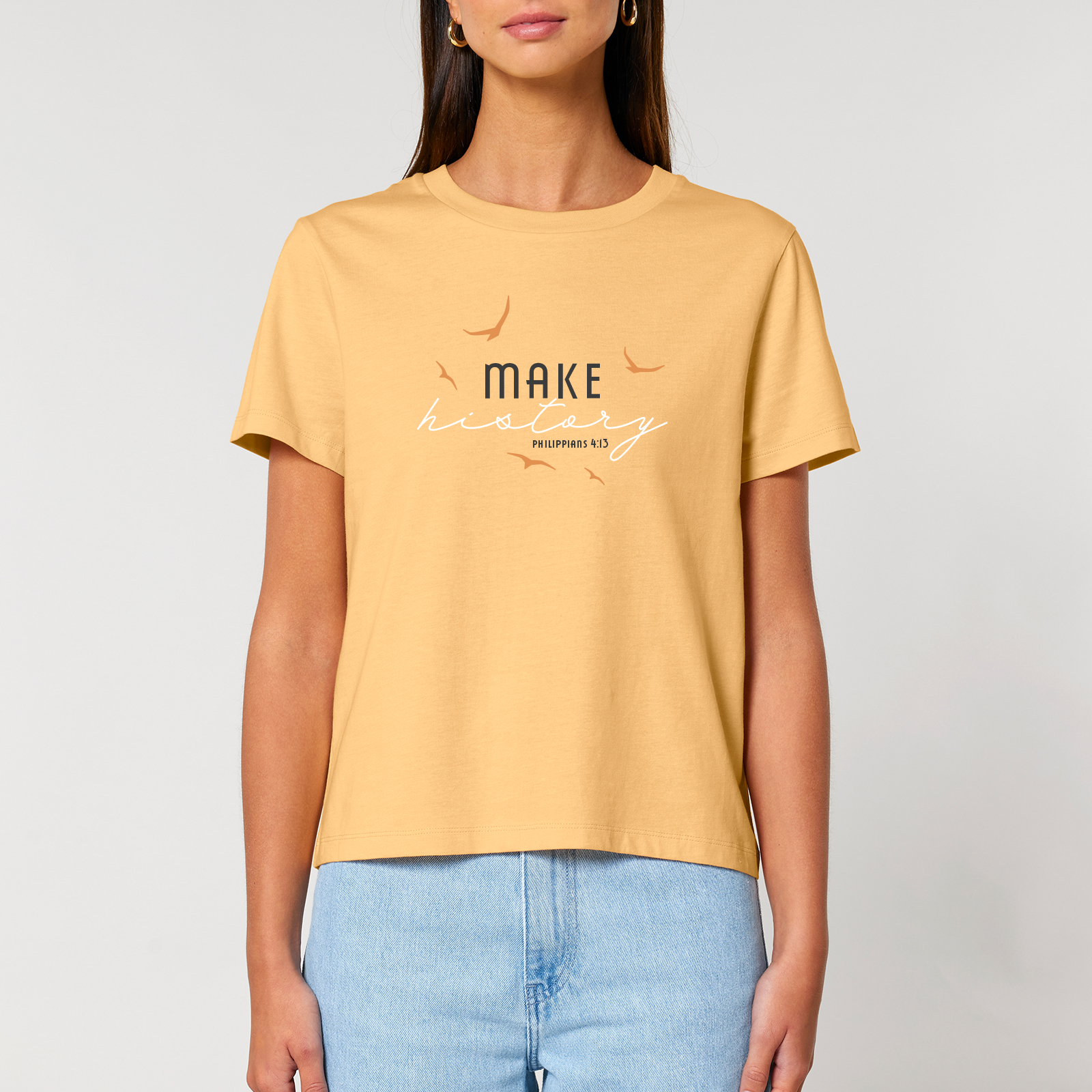 T-Shirt Make history (orange)-M