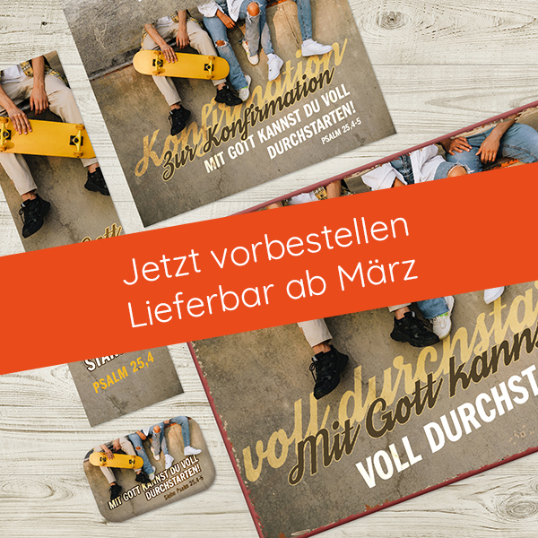 Geschenkset Konfirmation – Mit Gott durchstarten (Skateboard)