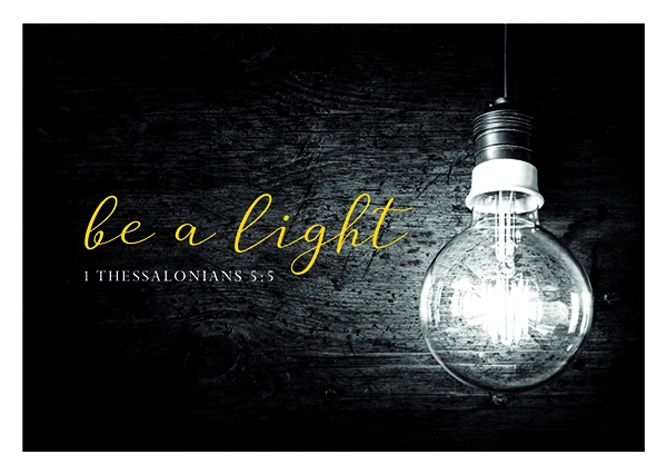 Postkarte Black & White - Be a light