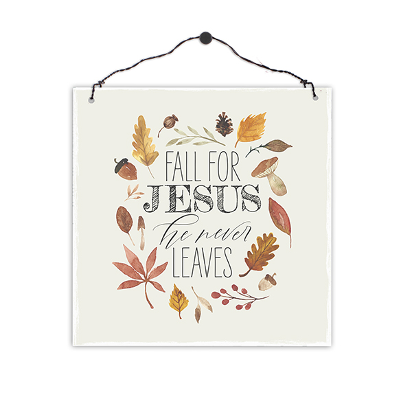 Holzschild quadratisch – Fall for Jesus