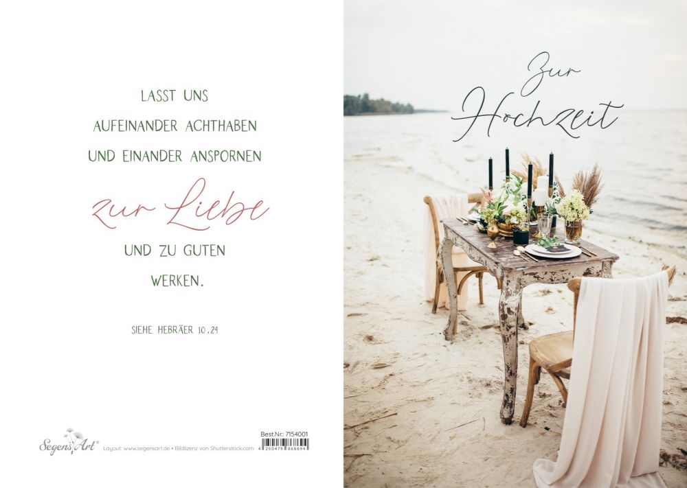 Urkunde – Hochzeit – Strand (Tisch)