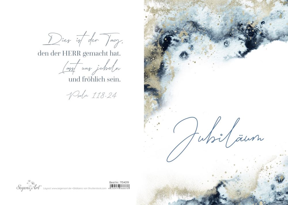 Urkunde – Jubiläum – Aquarell (gold-blau)