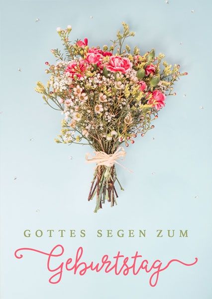 Postkarte - Gottes Segen (Blumenstrauß)