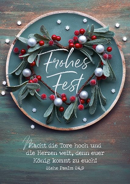 Postkarte - Frohes Fest – Macht die Tore