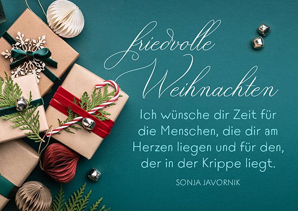 Postkarte - Friedvolle Weihnachten – Ich wünsche dir