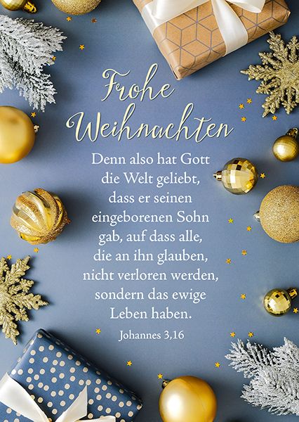 Postkarte - Frohe Weihnachten - Denn also hat Gott