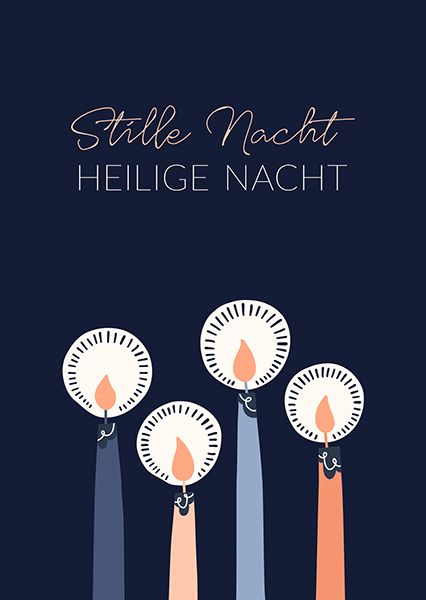 Postkarte - Stille Nacht, Heilige Nacht (Kerzen)