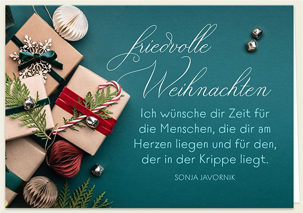 Faltkarte – Friedvolle Weihnachten – Ich wünsche dir