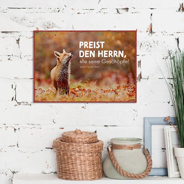 Metallschild klein –Preist den Herrn